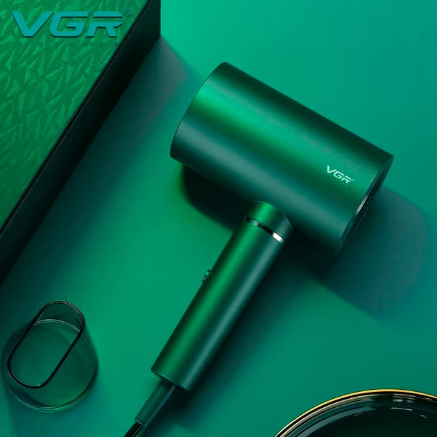 Фен профессиональный VGR V-431 GREEN, 2 уровня обдува, 2 уровня температуры, насадка-концентратор (20)