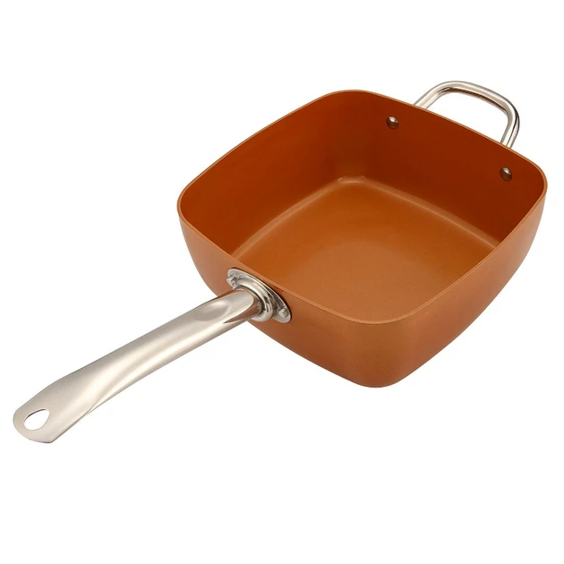 Універсальна сковорода 5в1 з фритюрницею Copper Cook Deep Square Pan (6)