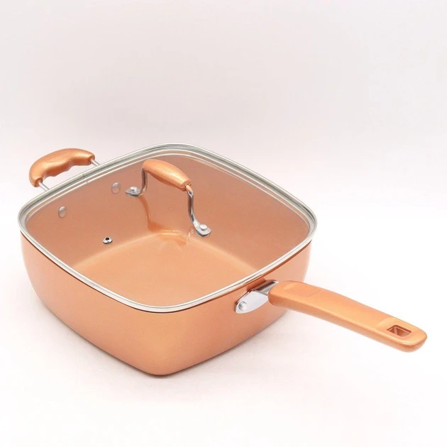 Універсальна сковорода 5в1 з фритюрницею Copper Cook Deep Square Pan (6)