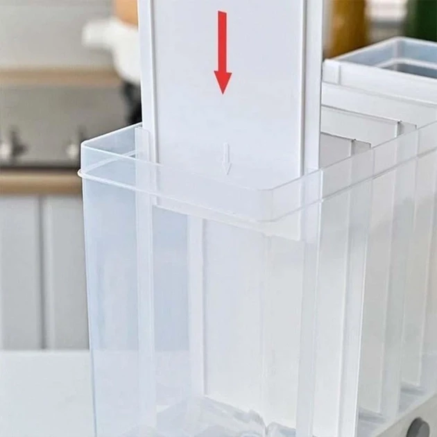 Диспенсер для сипучих продуктів на 6 відсіків multifunctional household rice bucket (12)