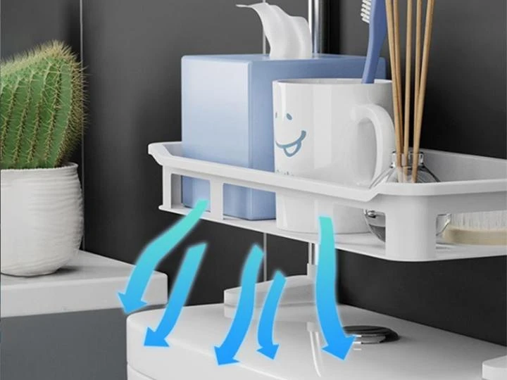 Полка стеллаж в ванную 3 яруса настенная Portable Toilet And Bathroom Storage Rack (30)