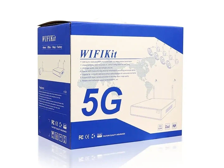 Набор камер видео-наблюдения 5G Kit (4 беспроводных камер + сетевой видео регистратор) WiFi 4ch NVR/DVR (6)
