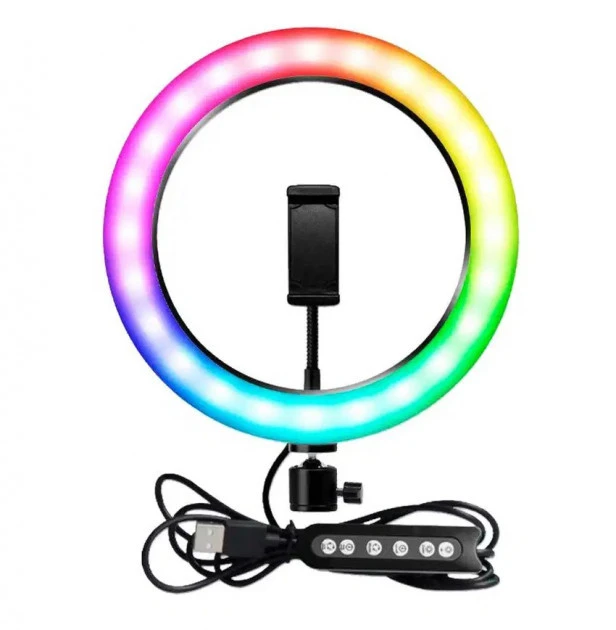 Кольцевая светодиодная лампа цветная (мультиколор) RGB MJ26 26 см (40)