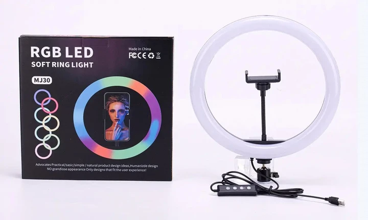 Кільцева світлодіодна лампа кольорова (мультиколор) RGB MJ33 33 см (30)