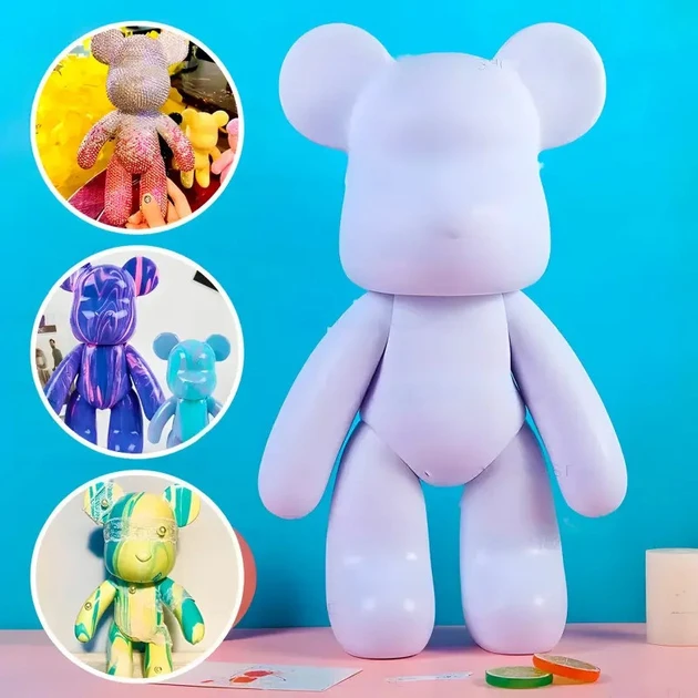 Набір для творчості 23 см флюїдний Креативний ведмедик DIY creative fluid bear з набором фарб (80)