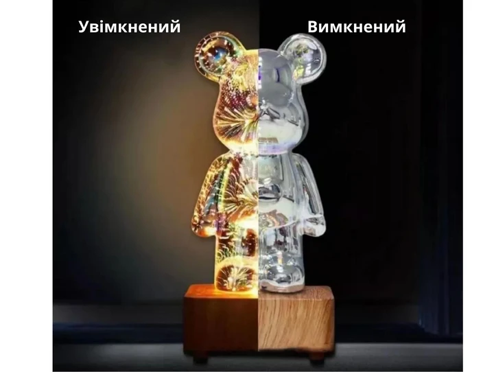 Нічник дитячий ведмедик 3D для сну, настільний світильник (20)