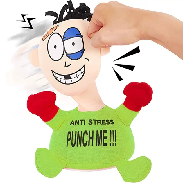 М'яка іграшка-антистрес Stress-Max PUNCH ME 02 «Вдар мене» лялька для ударів на присосках зі звуковими ефектами (100)