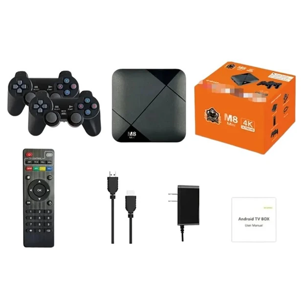 Игровая приставка для телевизора M8 mini 4K Android TV со встроенным эмулятором ретро-игр и джойстиками (40)
