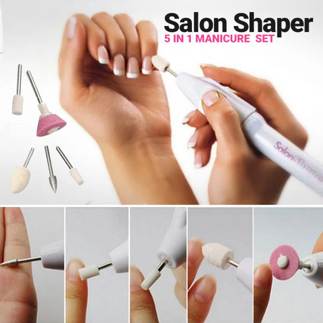 Набір для манікюру, фрезер для нігтів Salon Shaper + 5 насадок (60)