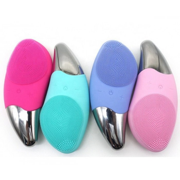 Щітка-масажер Sonic Facial Brush BR-020 Pink електрична силіконова для чищення обличчя (100)