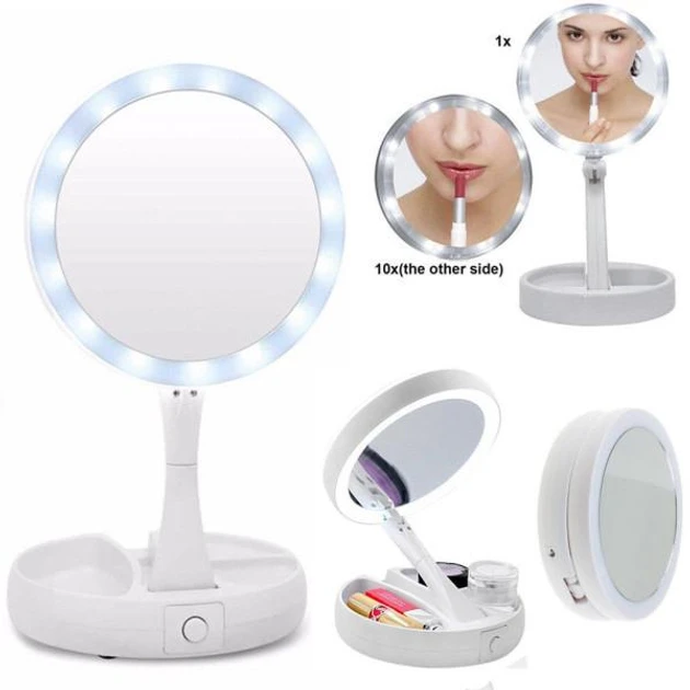 Косметическое настольное зеркало для макияжа с LED подсветкой My Foldaway Mirror (48)