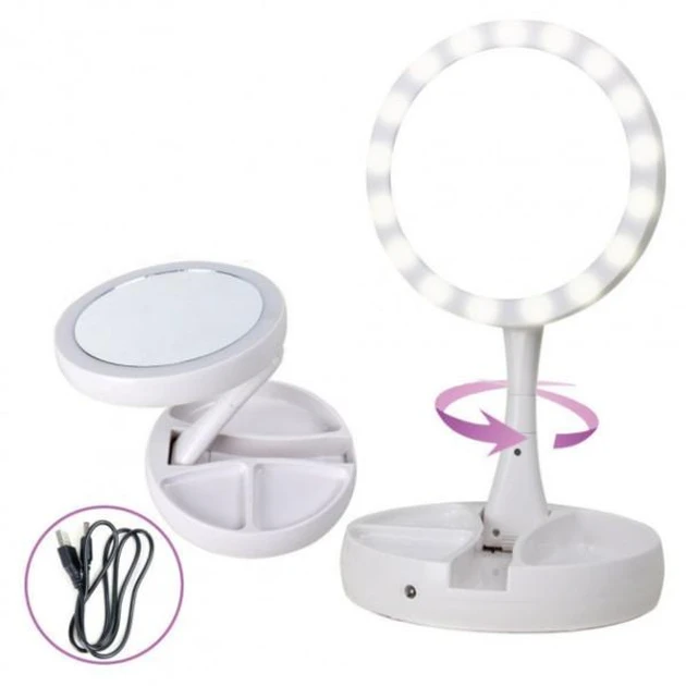 Косметическое настольное зеркало для макияжа с LED подсветкой My Foldaway Mirror (48)