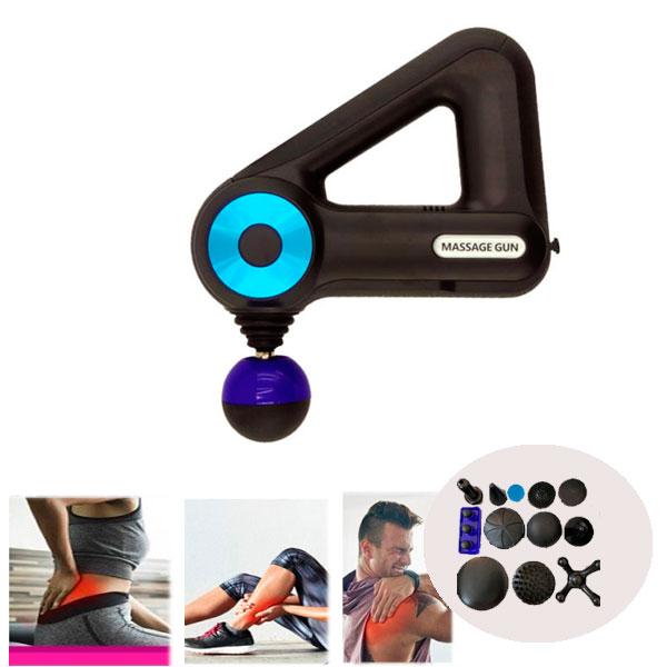 Портативный ручной массажер massage gun для тела и мышц 12 в 1 (15)