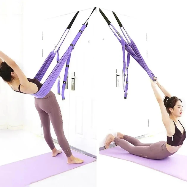 Гамак-резинка с ремнями для аэройоги Air Yoga Rope, подвесной регулируемый гамак для йоги и фитнеса (60)