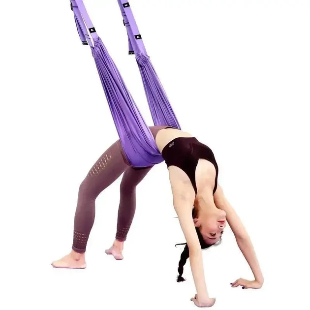 Гамак-резинка с ремнями для аэройоги Air Yoga Rope, подвесной регулируемый гамак для йоги и фитнеса (60)