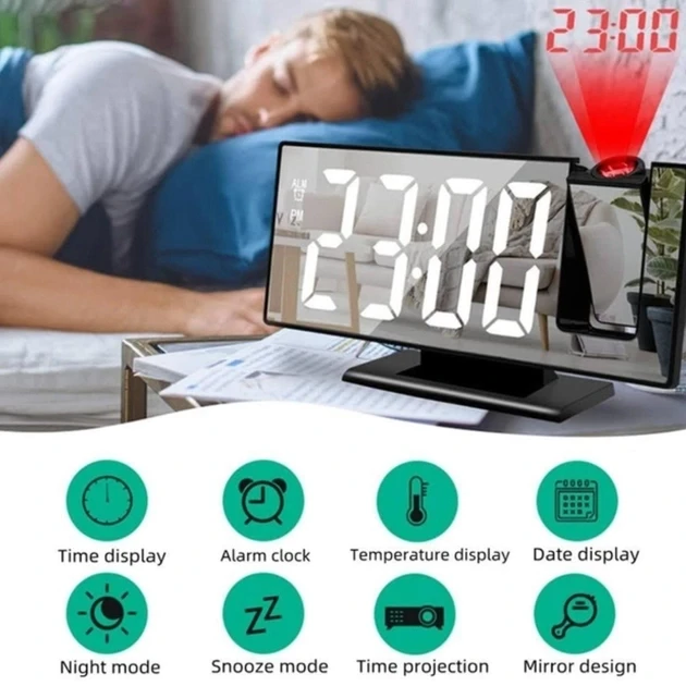 Годинник настільний Led Mirror Clock з проекцією (80)