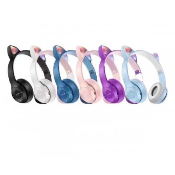 Детские беспроводные Bluetooth наушники с цветными ушками y 47 5 расцветок(100)