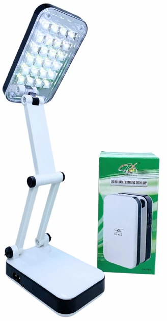 Лампа на акумуляторі світлодіодна LED LED настільна розкладна трансформер заряджання від мережі LH-666 (60)