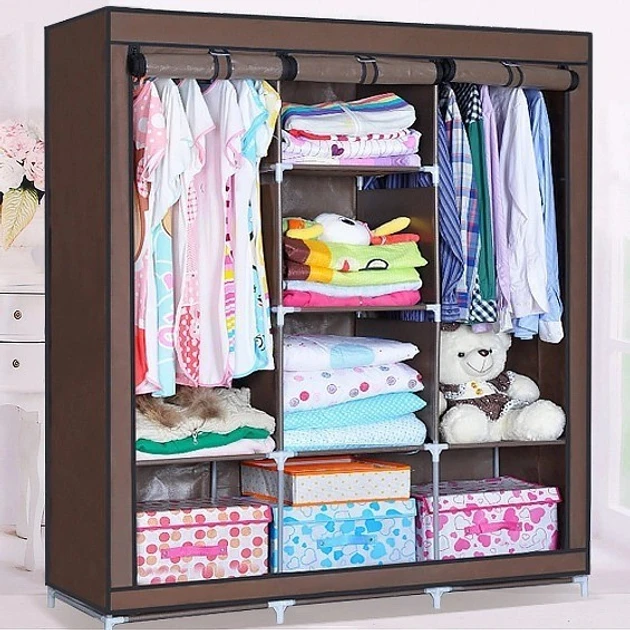 Тканевый складной шкаф-органайзер для одежды и обуви 175х130х45 см Storage Wardrobe 88130 (6)