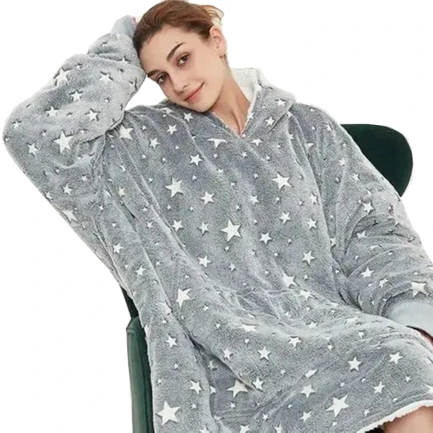 Светящийся Худи Stars Dream One size с капюшоном и карманами (50)