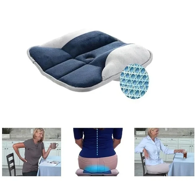 Ортопедична подушка Pure Posture Синя для сидіння спини хребта антиалергенна (40)