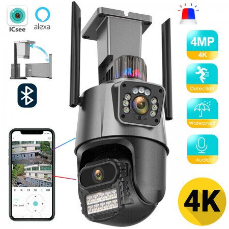 Вулична охоронна поворотна камера WI-FI камера V380-V21 8MP сирена (24)