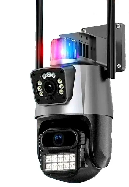 Вулична охоронна поворотна камера WI-FI камера V380-V21 8MP сирена (24)