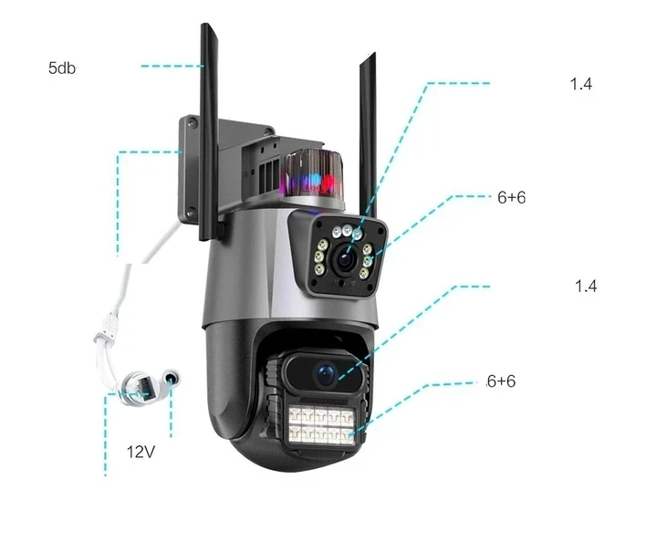 Вулична охоронна поворотна камера WI-FI камера V380-V21 8MP сирена (24)