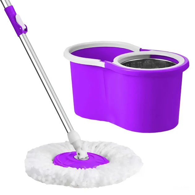 Швабра з відром Spin MOP 360 з турбовимжимом, телескопічна ручка (24) мікс кольорів