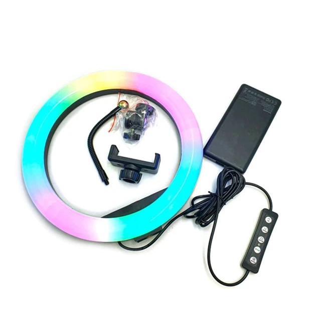 Кільцева світлодіодна лампа кольорова ( мультиколор) RGB 3D 26 см (40)