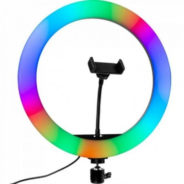 Кільцева світлодіодна лампа кольорова ( мультиколор) RGB 3D 26 см (40)