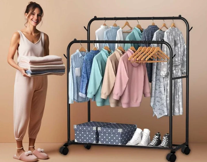 Вішалка підлогова Стійка для одягу Пересувна Drying Rack Multifunction (10)
