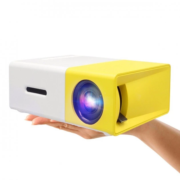 Мультимедійний проєктор YG300 з динаміком портативний White-Yellow (20)