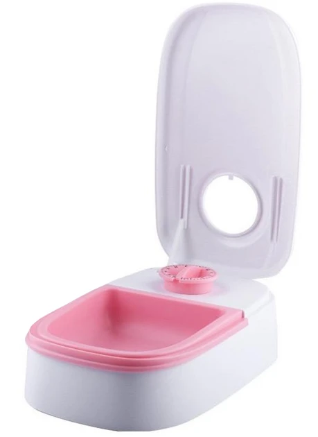 Автоматична годівниця для вихованців з таймером Automatic pet feeder сірий, рожевий (48)