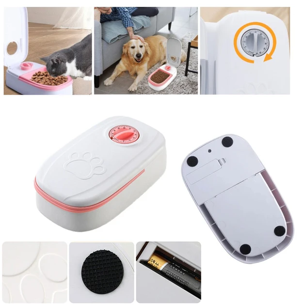 Автоматична годівниця для вихованців з таймером Automatic pet feeder сірий, рожевий (48)
