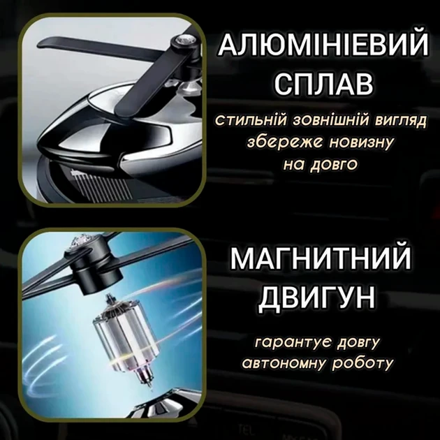 Автомобильный ароматизатор на солнечной батарее Вертолет с вращающимися лопастями (100)