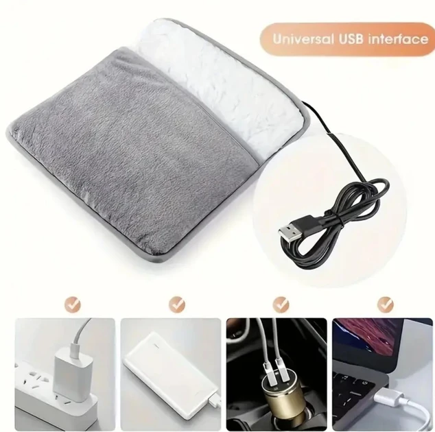 Электрогрелка, плюшевая грелка для ног рук и тела  ultra plush foot warmer (60)