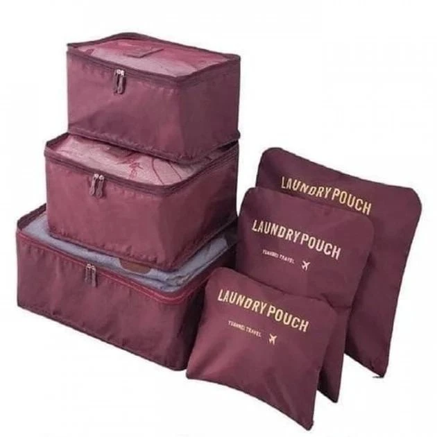 Набір дорожніх органайзерів для речей Laundry Pouch 6 сумочок на застібках, органайзер дорожній для валізи (50)