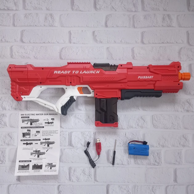 Водяний пістолет дитячий Combat Water Gun Бластер акумуляторний водний автомат з автоматичним набором води (20)