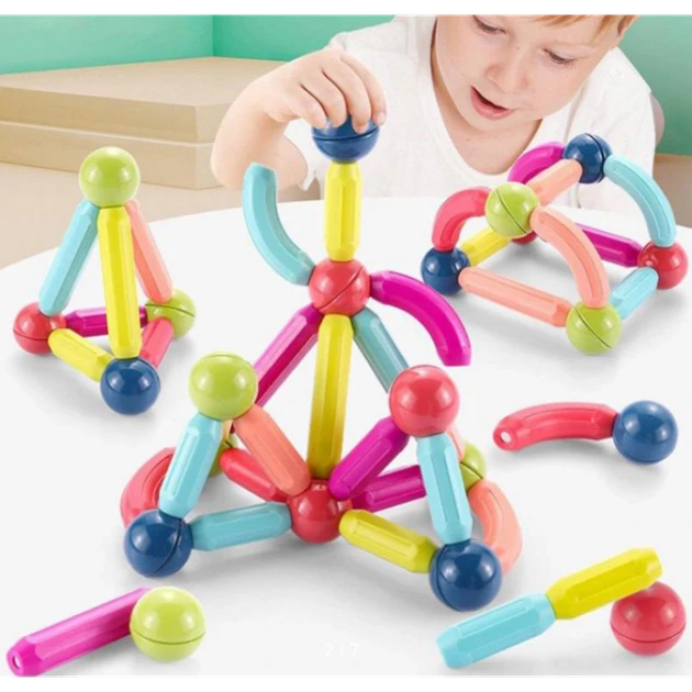 Магнитный конструктор 25 предметов Magnetic Sticks в кейсе (32)