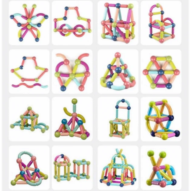 Магнитный конструктор 25 предметов Magnetic Sticks в кейсе (32)