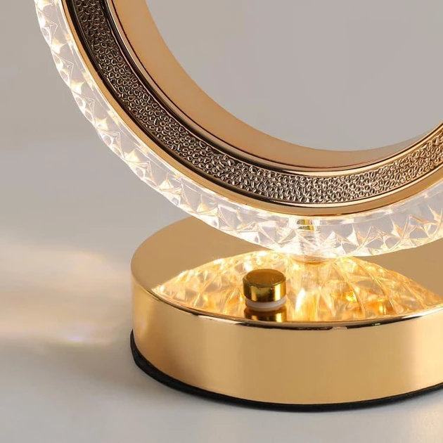 Кришталева настільна лампа у формі кола, 3 кольорів, нічник із сенсорним керуванням (30) Кришталева настільна лампа у формі кола, 3 кольорів, нічник із сенсорним керуванням (30)