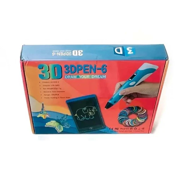 Набір для дитячої творчості 3d Pen-6 3D Ручка з пластиком і планшет для малювання (40) Набір для дитячої творчості 3d Pen-6 3D Ручка з пластиком і планшет для малювання (40)