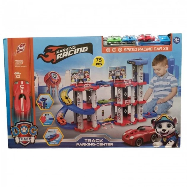 Іграшковий трек паркінг Childrens Rail Car, Щенячий патруль 75 деталей 3 машинки (24) Іграшковий трек паркінг Childrens Rail Car, Щенячий патруль 75 деталей 3 машинки (24)