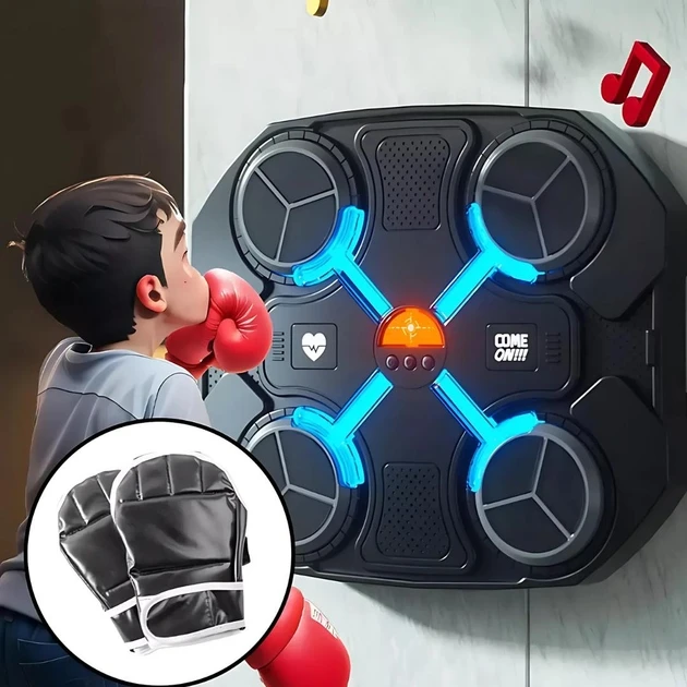 Настінний боксерський Тренажер Bluetooth 4 секції, інтерактивна музична мішень для боксу (24)