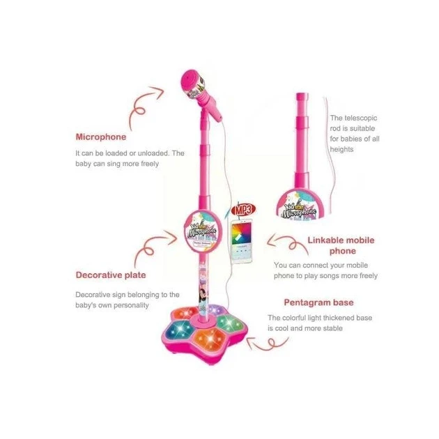 Детский микрофон на стойке со световыми и звуковыми эфектами (72)
