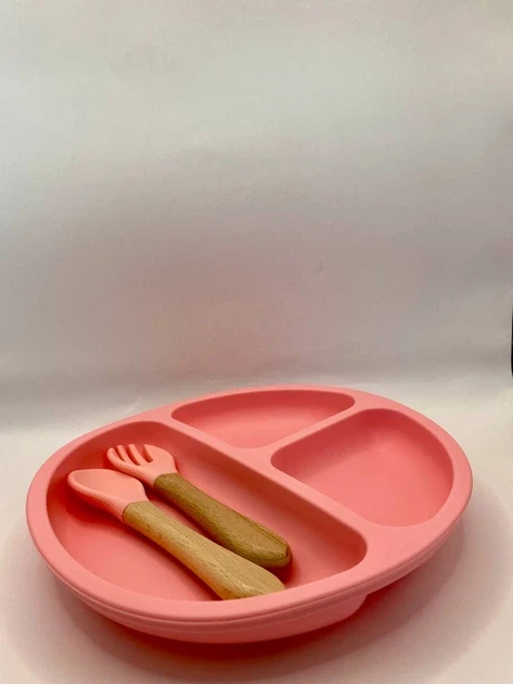 Набор детской посуды из 6 предметов розовый (50)