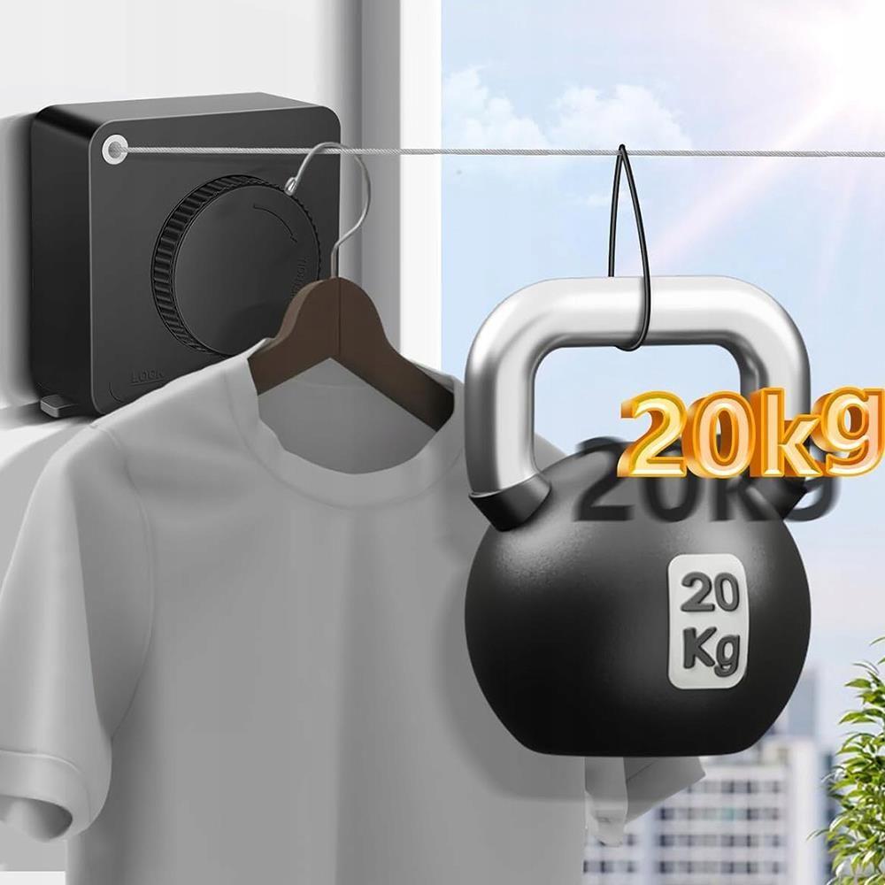 РОЗТЯЖНА СТАЛЬНА БІЛЬЕВА  ВЕРІВКА ДЛЯ ВАННОЇ, ГОСТИНОЇ, КУХНІ ЧОРНА (30)