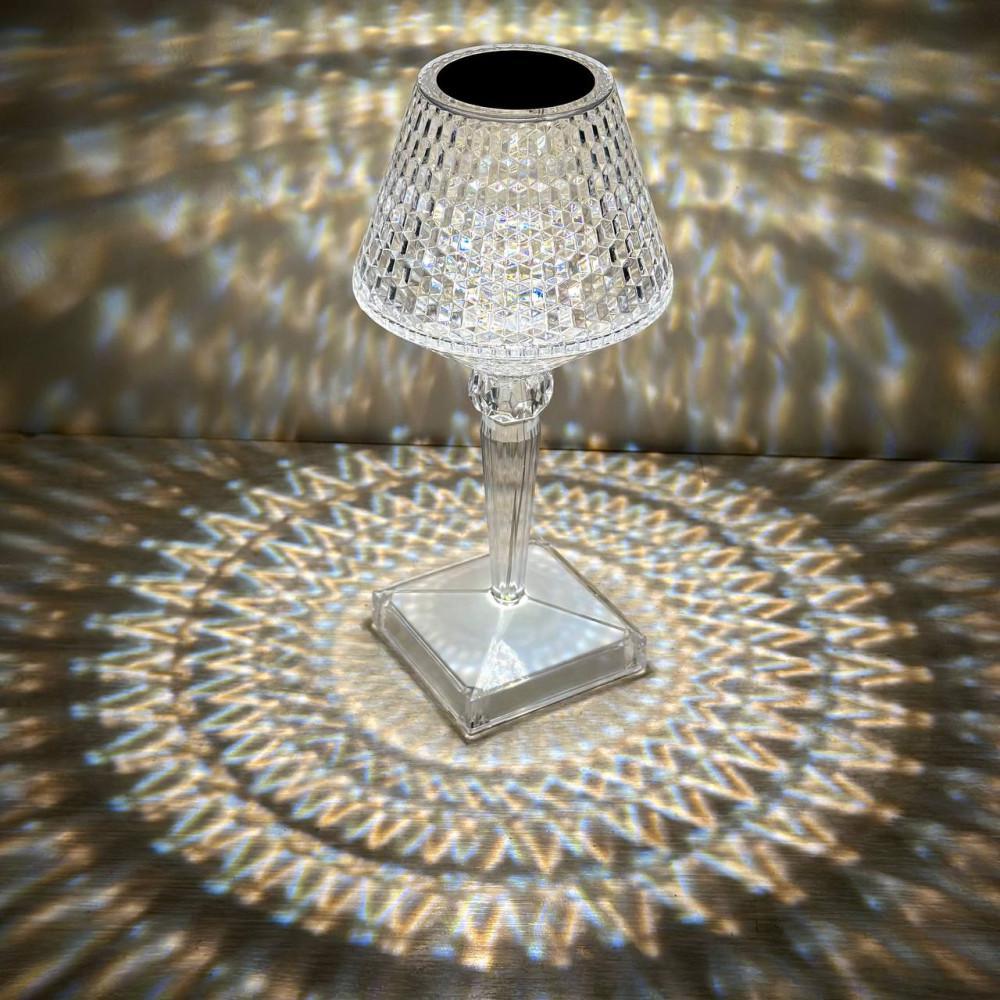 Ночник-лампа 3D Кристалл аккумуляторный с сенсорным управлением с 3-мя режимами 26 см (30)