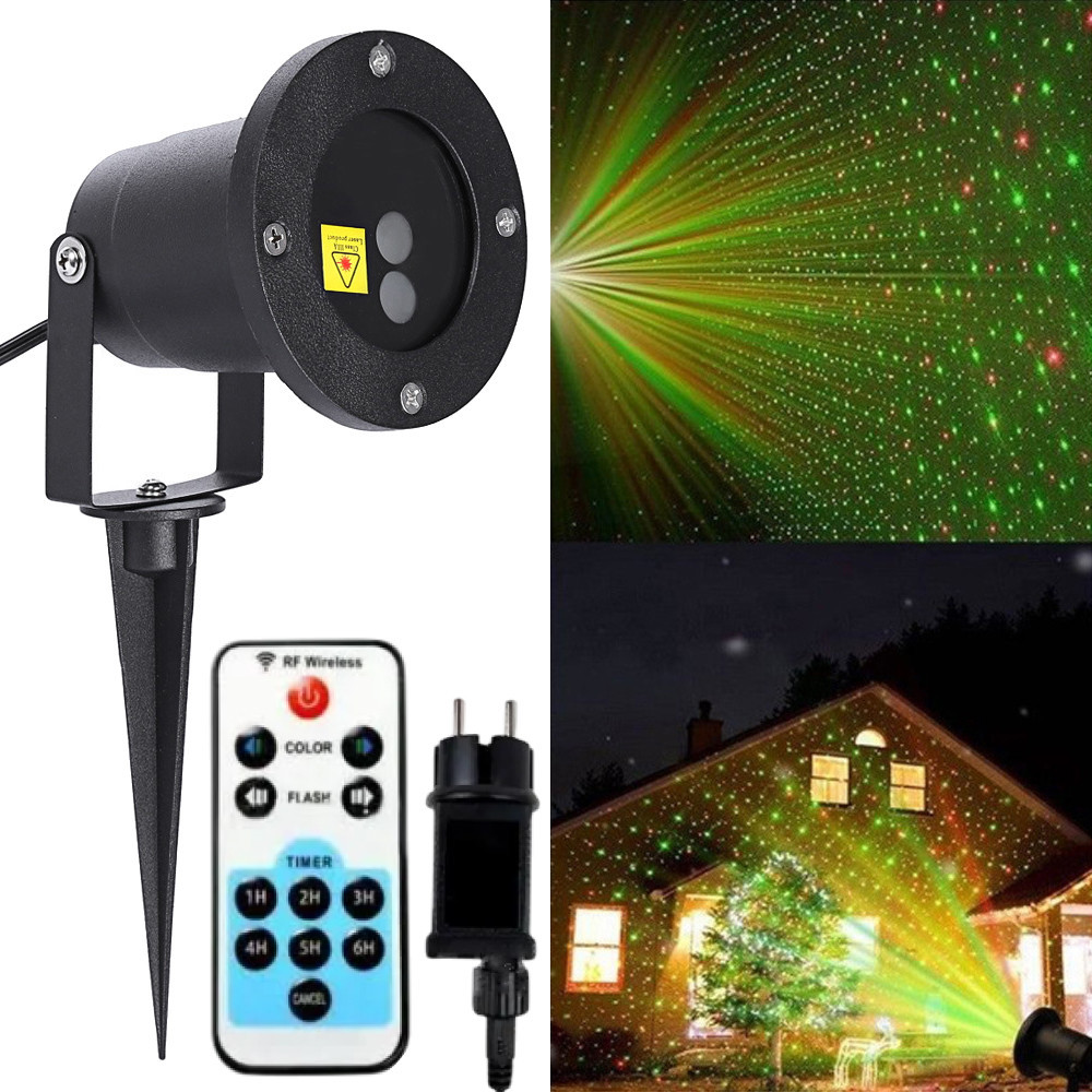 Лазерный проектор для дома star shower laser light металлический корпус (30)
